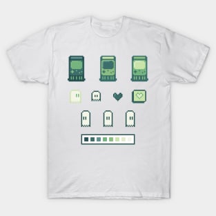 Retro Arcade Ghost Green T-Shirt